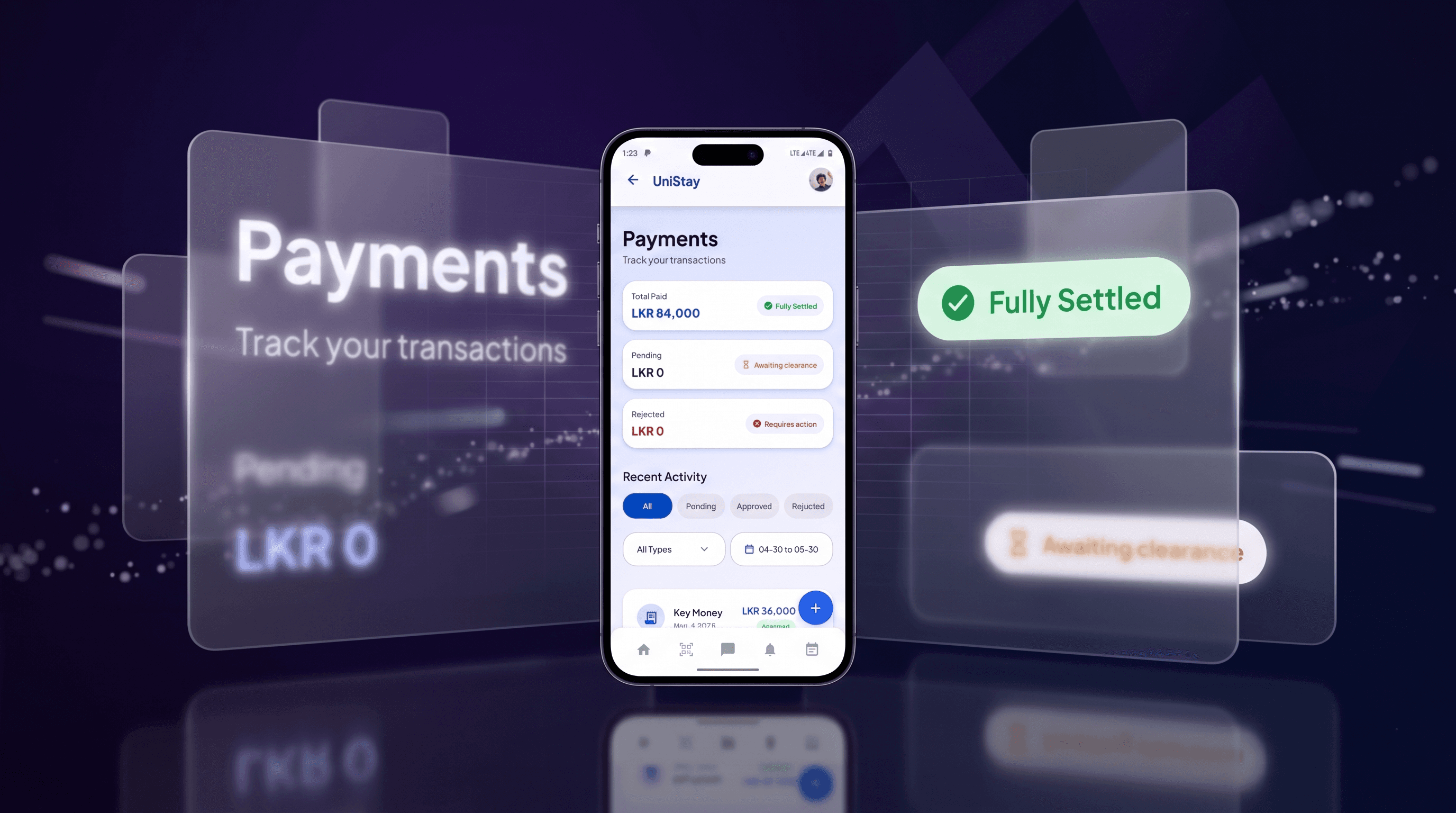 UniStay - Detailed interface view